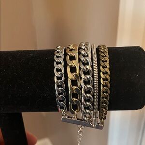 Jenny Bird Silver and Gold Chain Bracelets